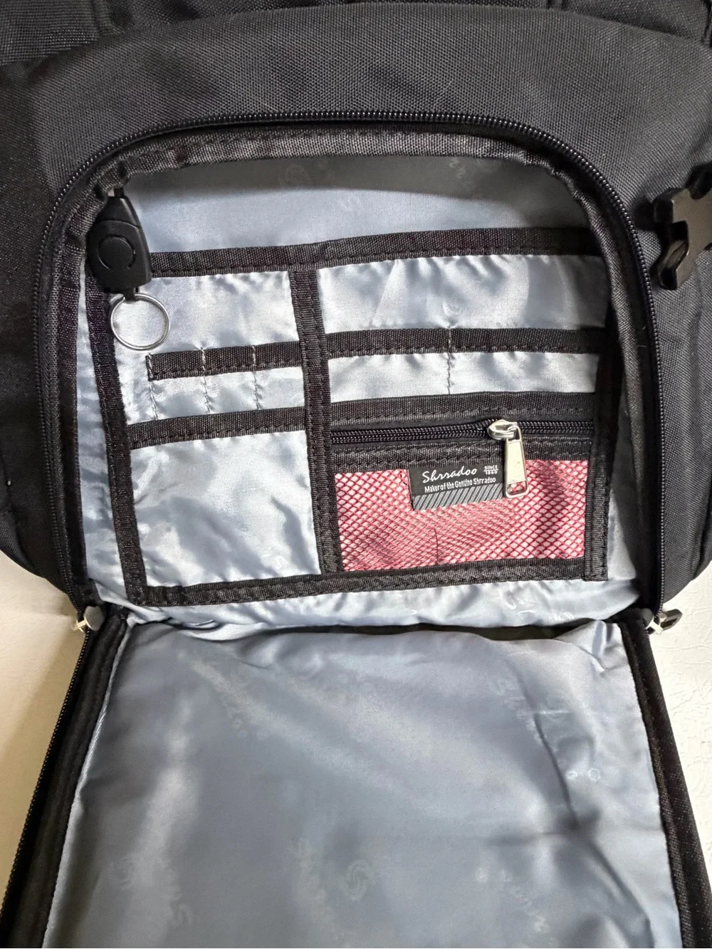 Shrradoo Black Large laptop Backpack with Red Accents
